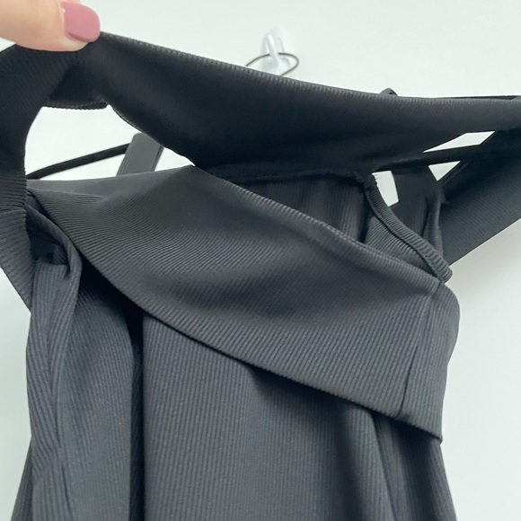 Black Open Shoulder Slim Fit Shirt - Picture 6 of 8